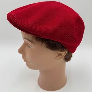 Dobbs Red Knit Flat Cap Hat Mens Small Golf Driving Ivy Gatsby Style Made in USA